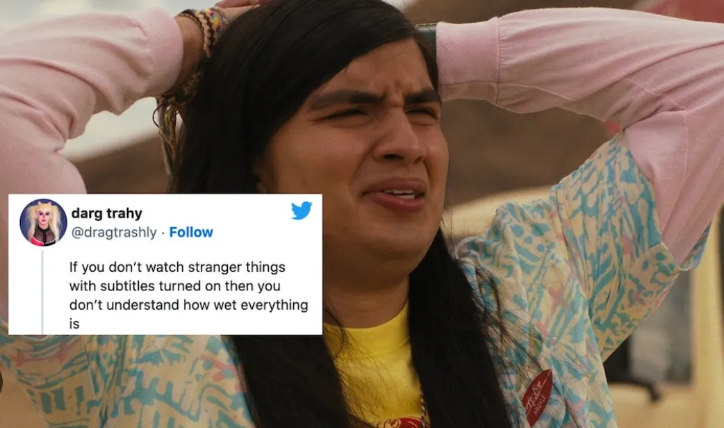 Tweet and an image of a person looking confused
