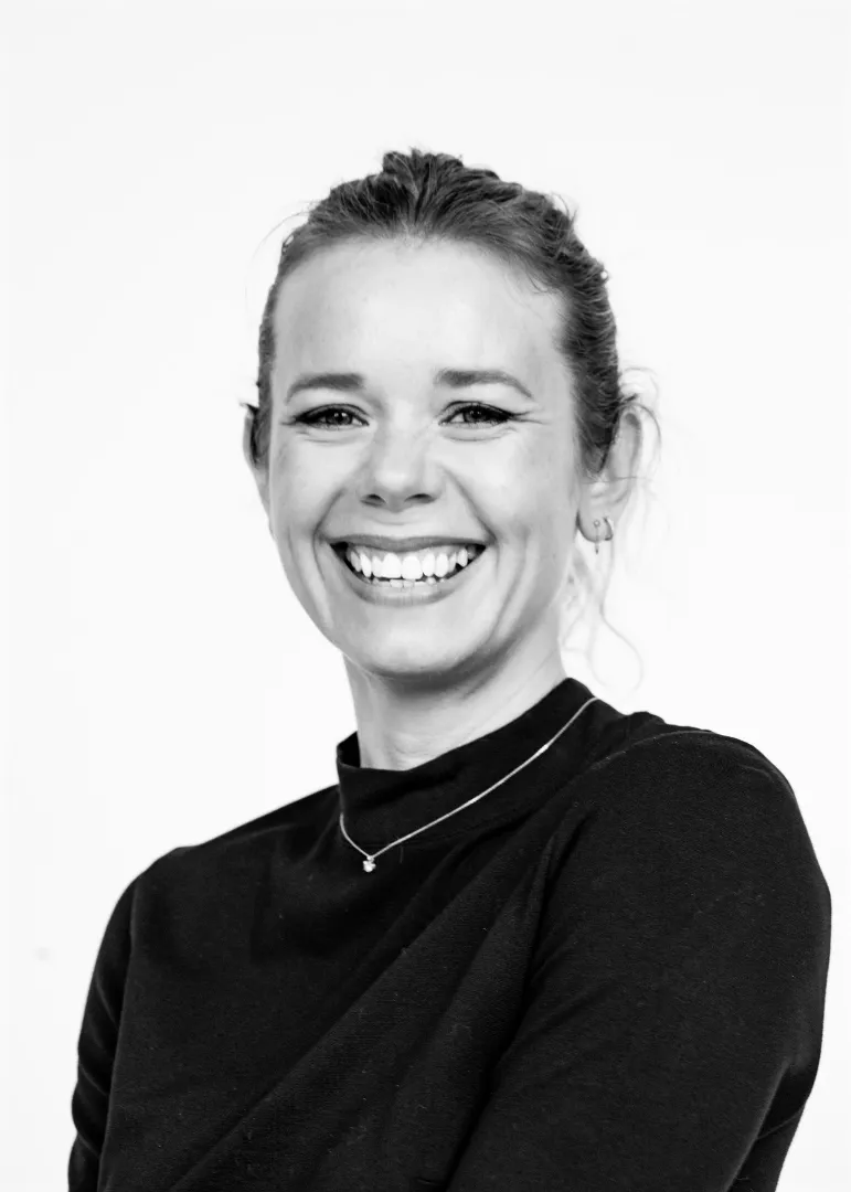 Black and white portrait of Ruby Warrington, author of Women Without Kids