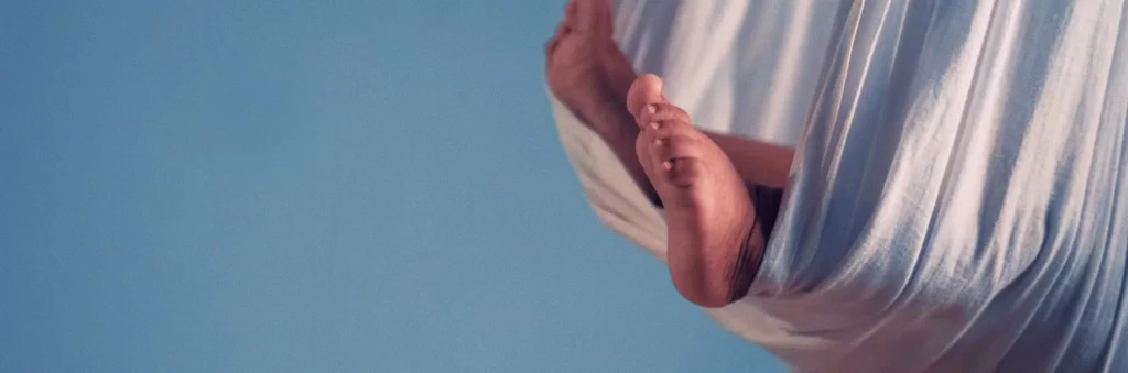 Baby's feet in a hammock
