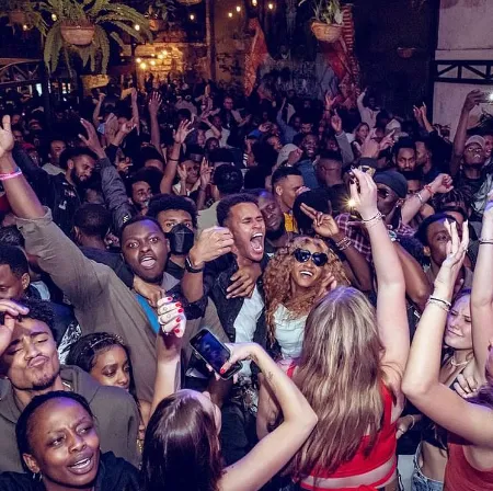 People dancing in the club
