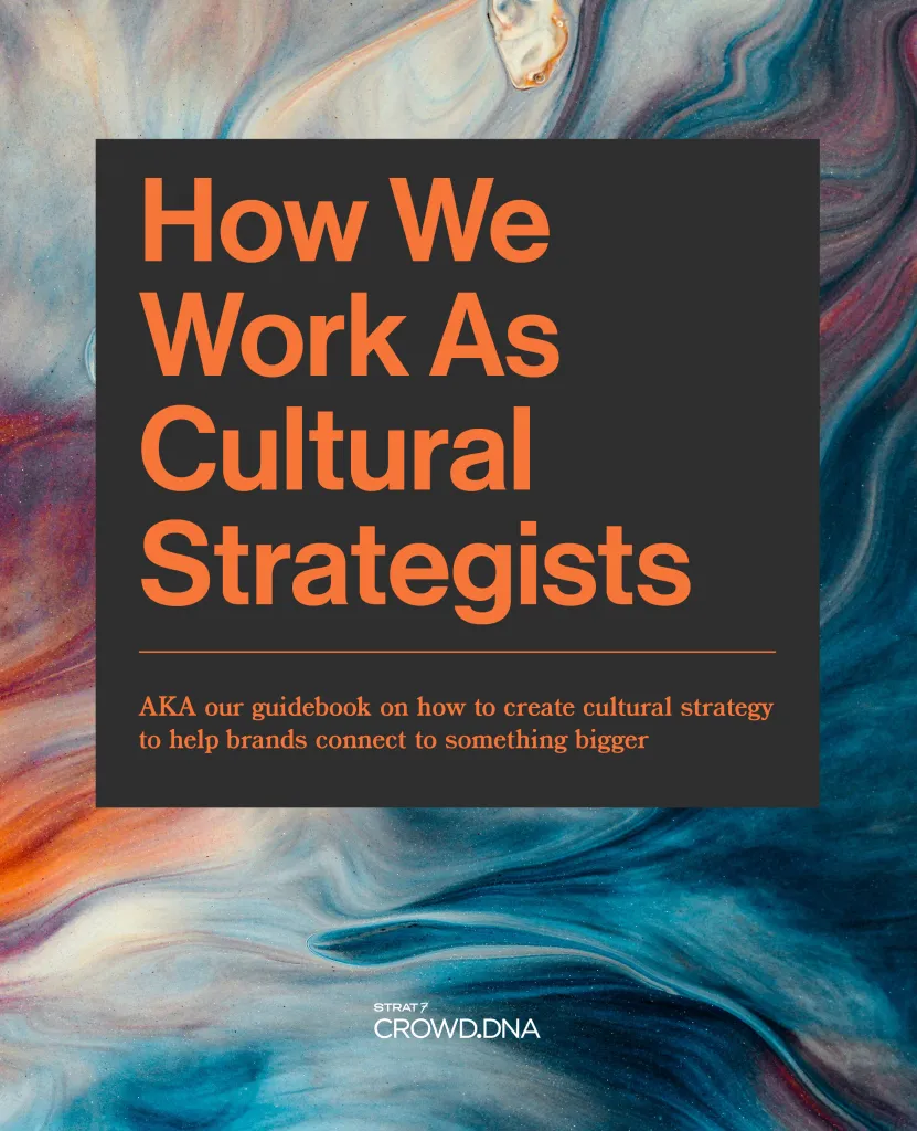 Crowd DNA guidebook cover, How We Work As Cultural Strategists, for the future of cultural strategy event
