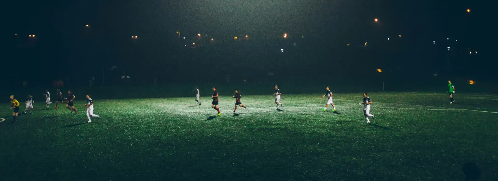 Football field at night